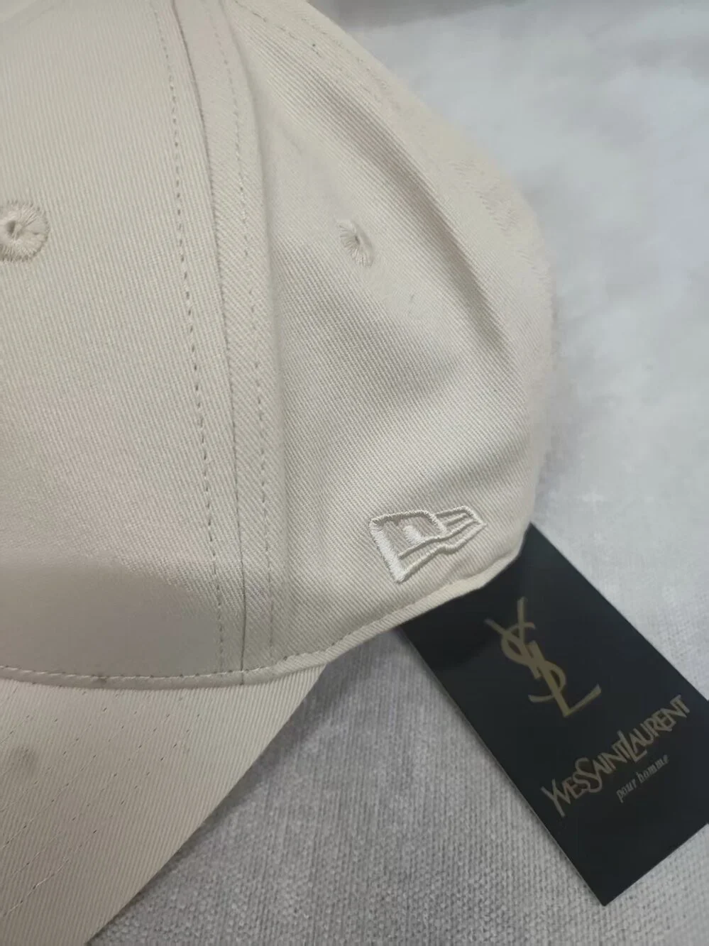 ✨YSL Saint Laurent Beige Twill Baseball Cap